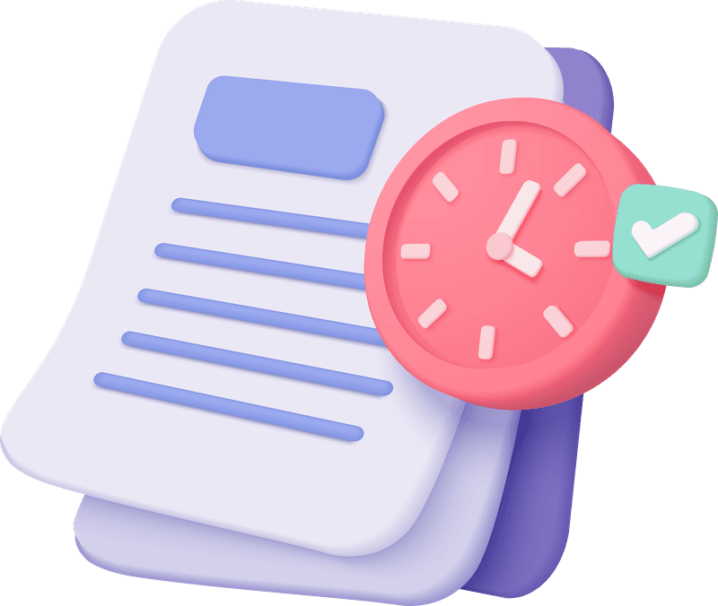 Documents and a clock for a late review signal